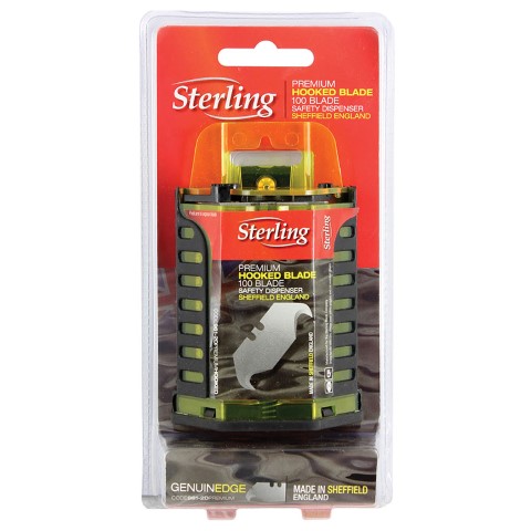 STERLING HOOKED TRIMMING KNIFE BLADE 961 DISPENSER OF 100